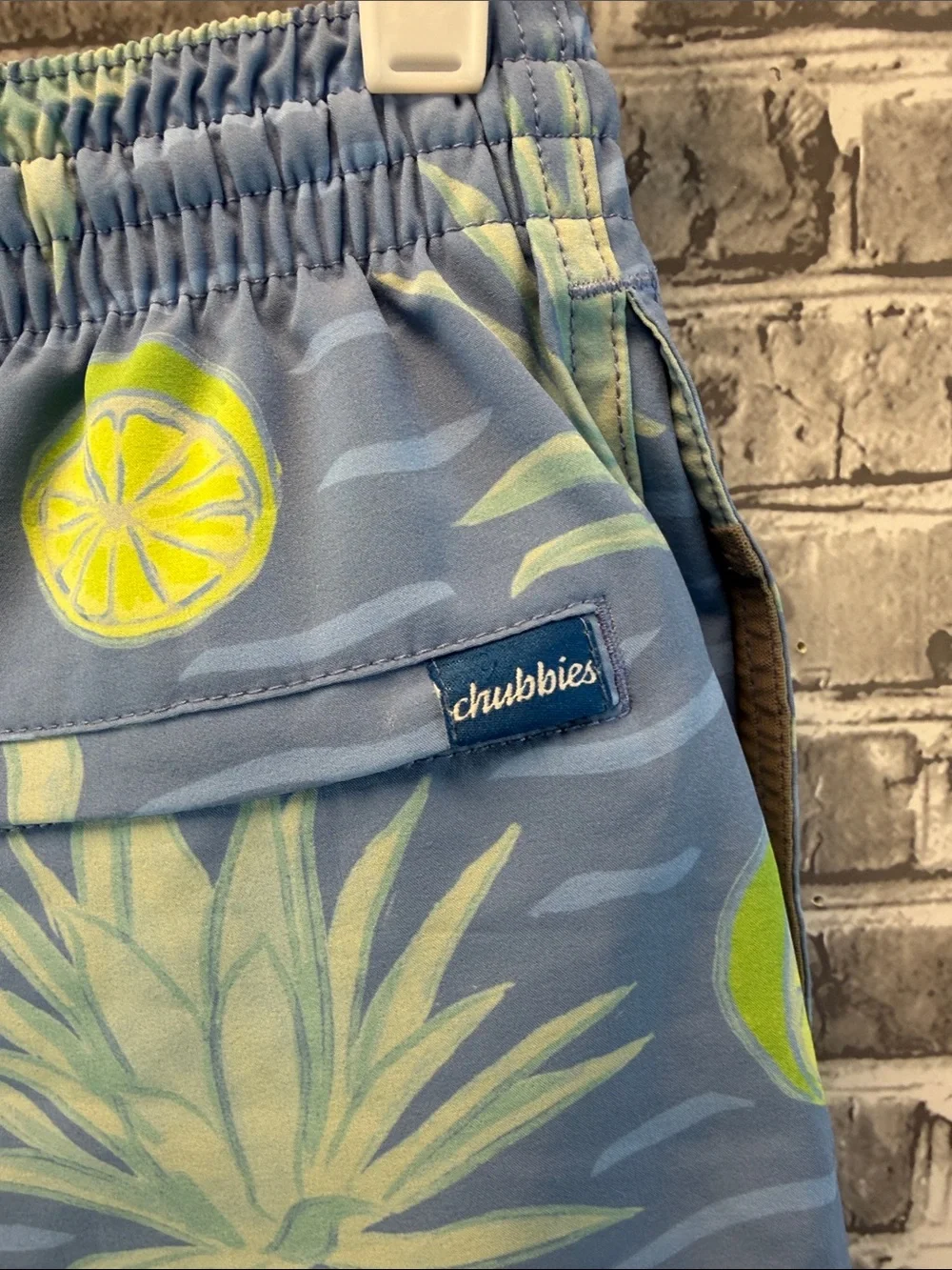 Chubbies  Blue Pineapple & Lime Print Men’s Swim Shorts